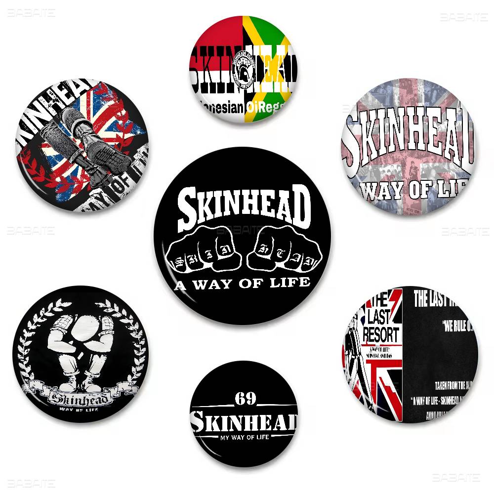 Japan Lifestyle - Spilla rotonda fatta a mano SKINHEAD